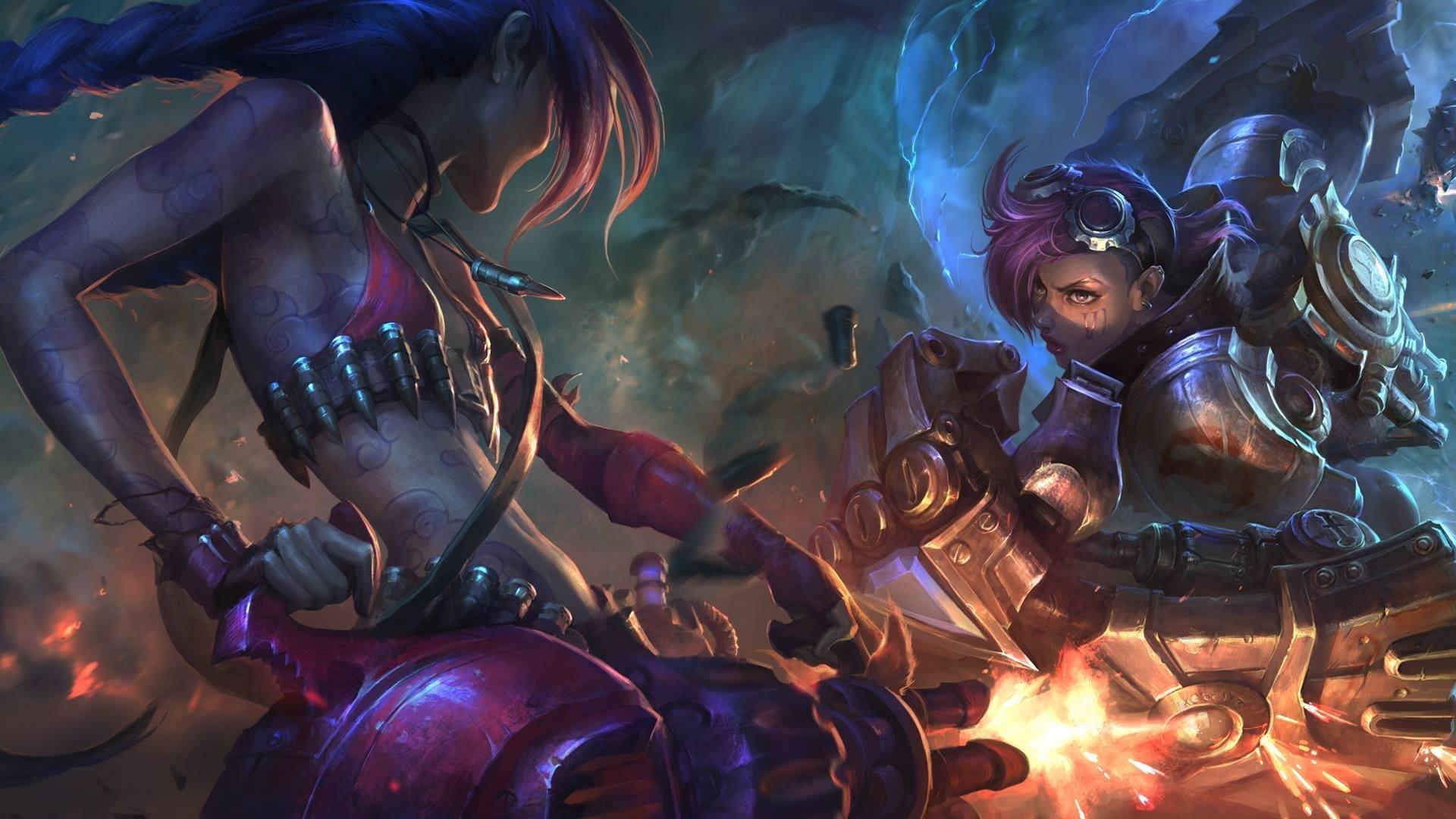 1920x1080 Vi and Jinx HD Wallpaper