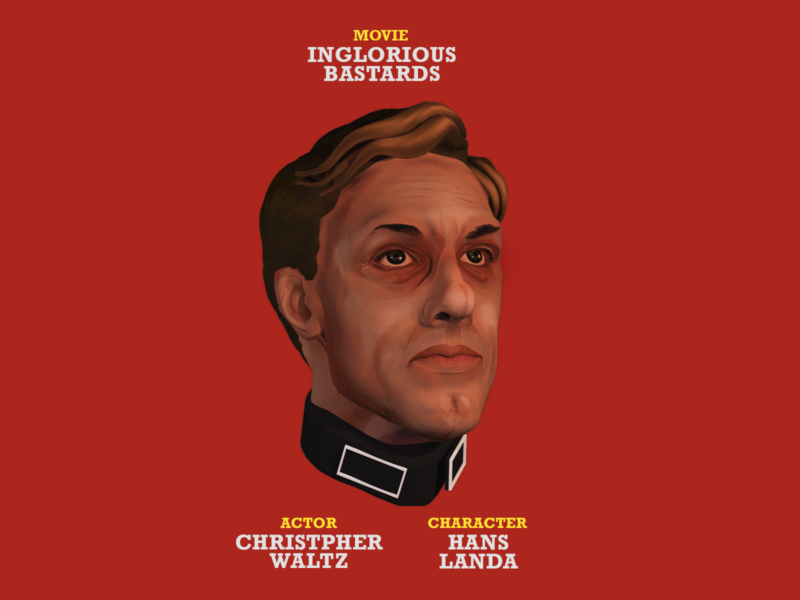 1600x1200 Hans Landa / Christopher Waltz by Nabeel Anwar on Dribbble