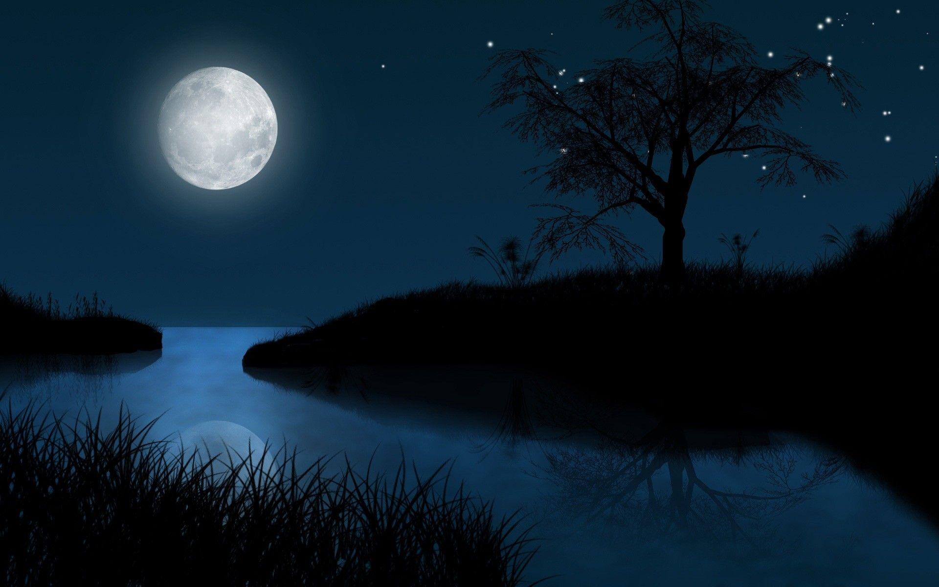 1920x1200 Full Moon HD Desktop Wallpaper