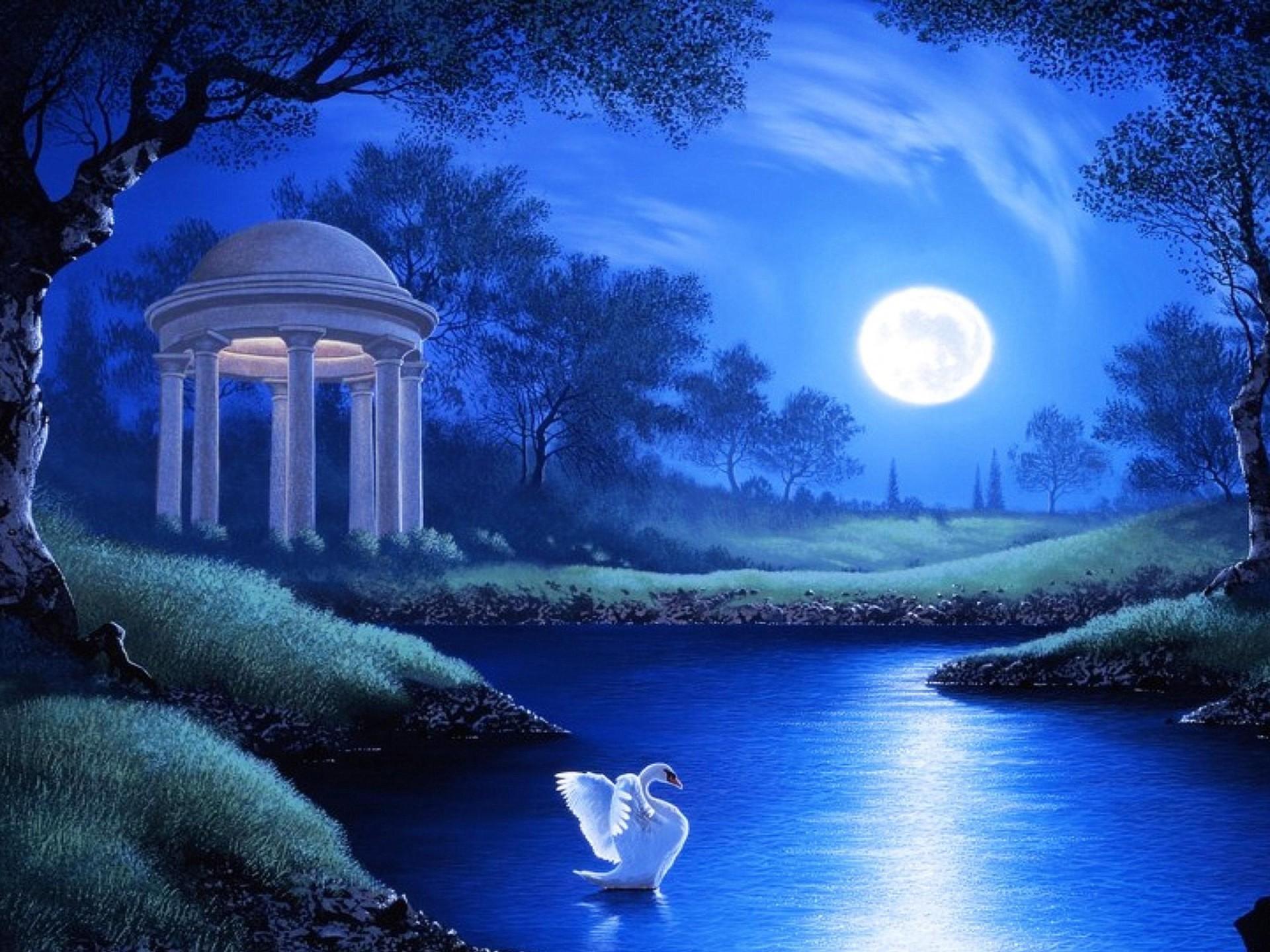 1920x1440 Night Moon Wallpaper HD HD Wallpaper