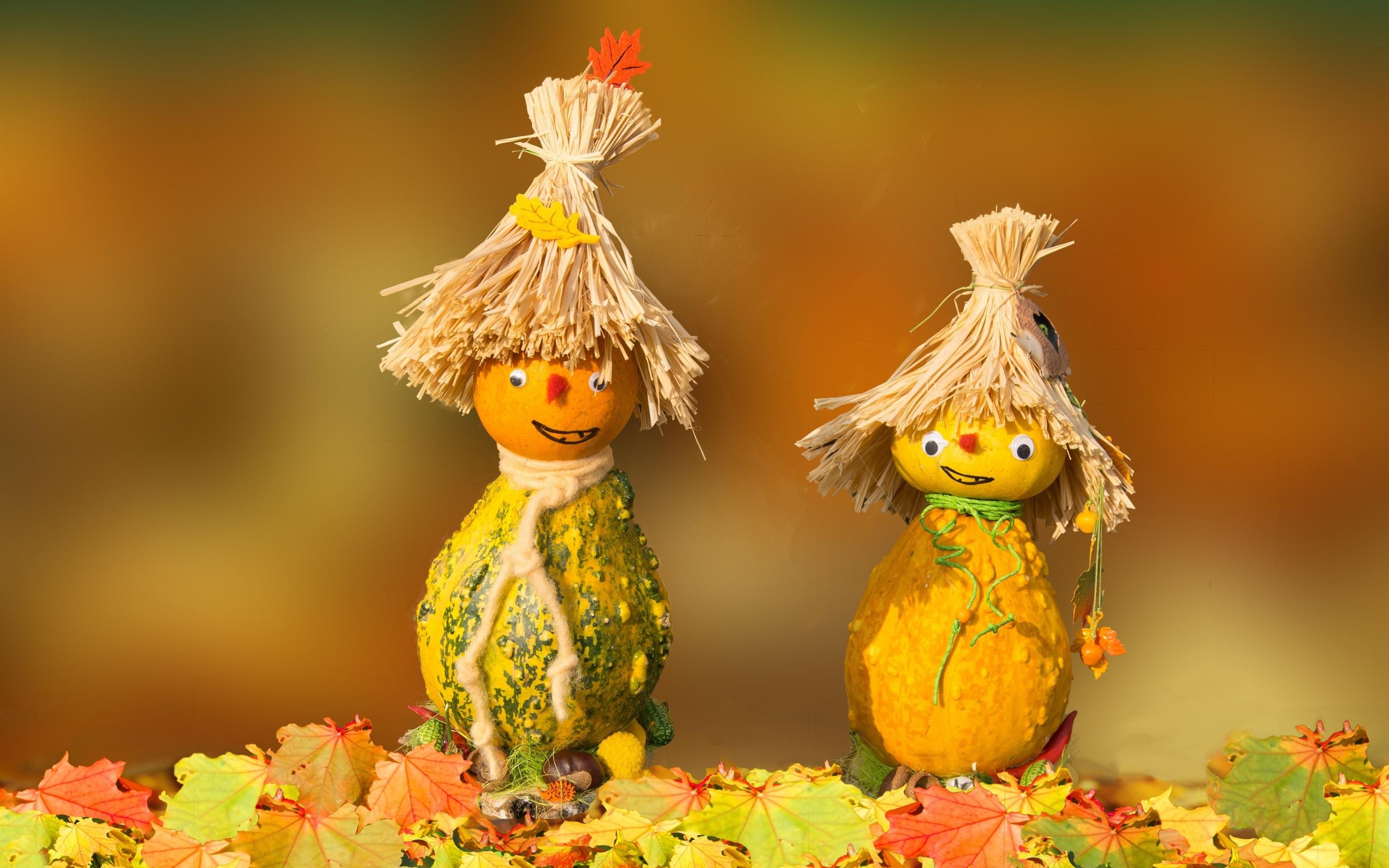 2880x1800 Wallpaper Pumpkin, scarecrow 2880x1800 HD Picture, Image