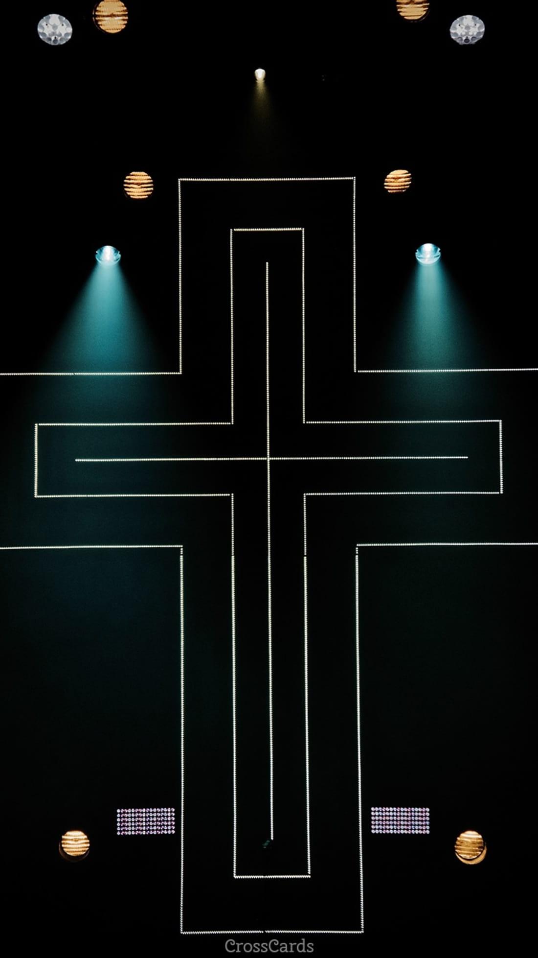 1100x1957 Neon Cross Wallpaper and Mobile Background