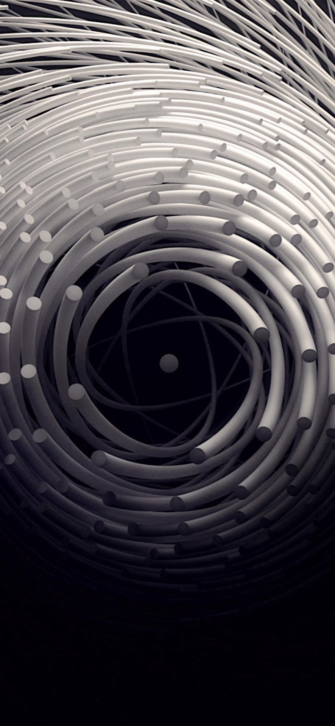 1125x2436 Circle 3D Dark Abstact Illustration Art iPhone X Wallpaper Free Download