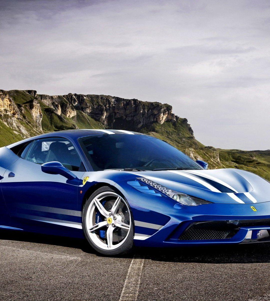1080x1200 Blue Ferrari Italia 458