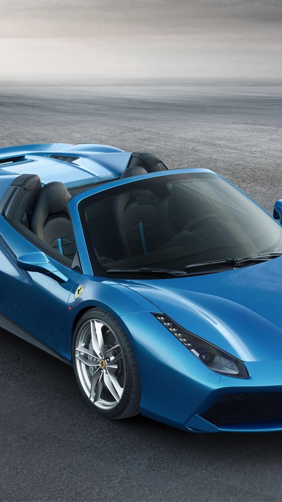 1080x1920 Ferrari 488 Spider Blue Supercar 1080x1920 IPhone 8 7 6 6S Plus Wallpaper, Background, Picture, Image