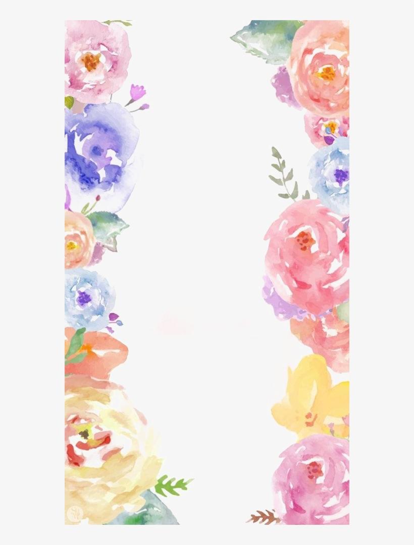 820x1081 Flowers Border Png Free Photo Watercolor Background Floral PNG Download