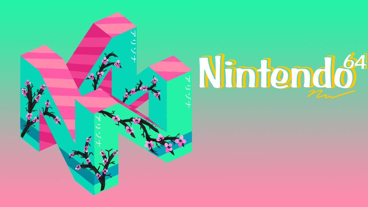 1200x675 Jhent green tea aesthetic + N64 Logo #vaporwave #digitalart #Nintendo #artwork
