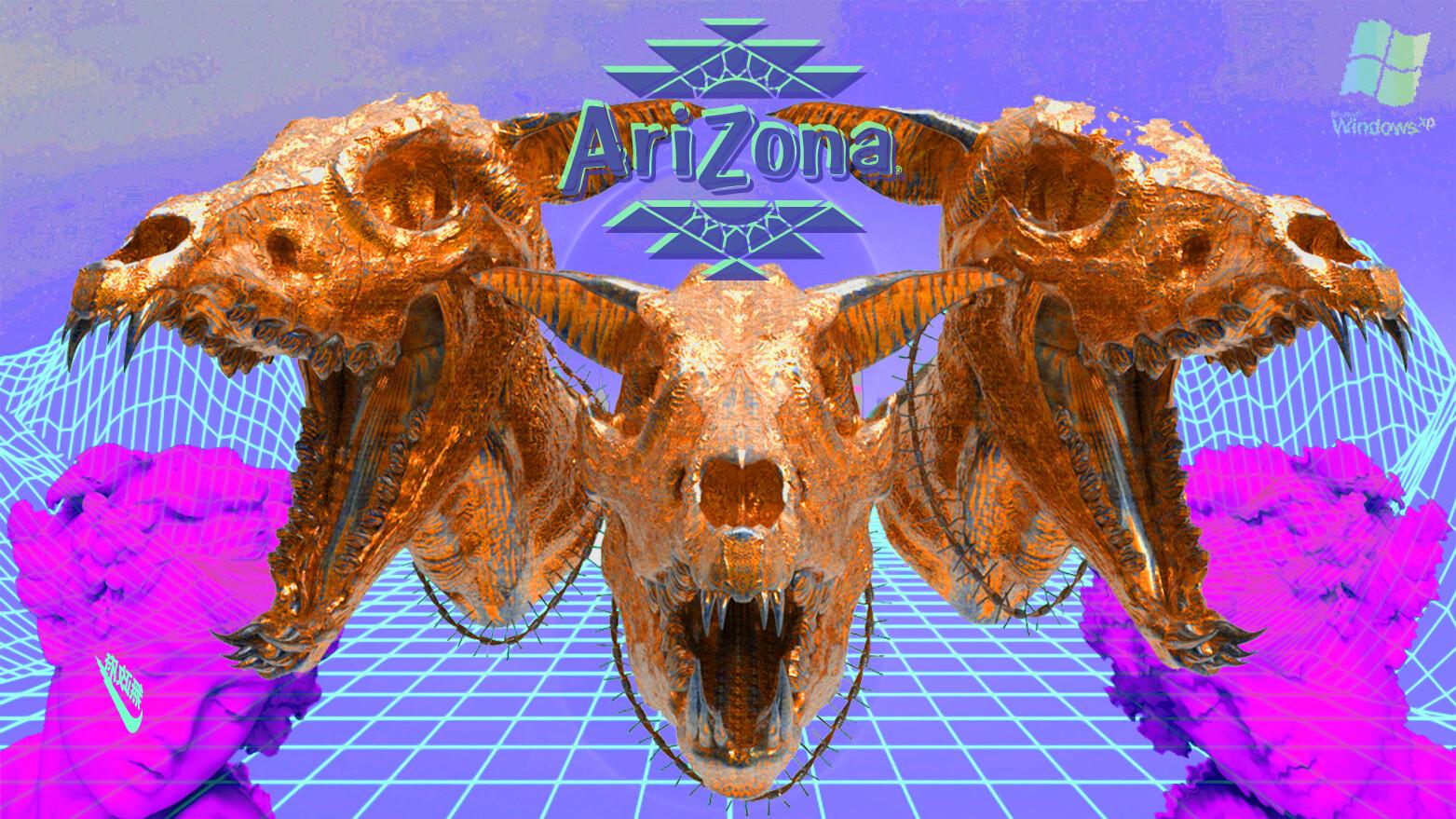 1563x879 Wolf skulls, (Vaporwave wallpaper included), Joan Sendra