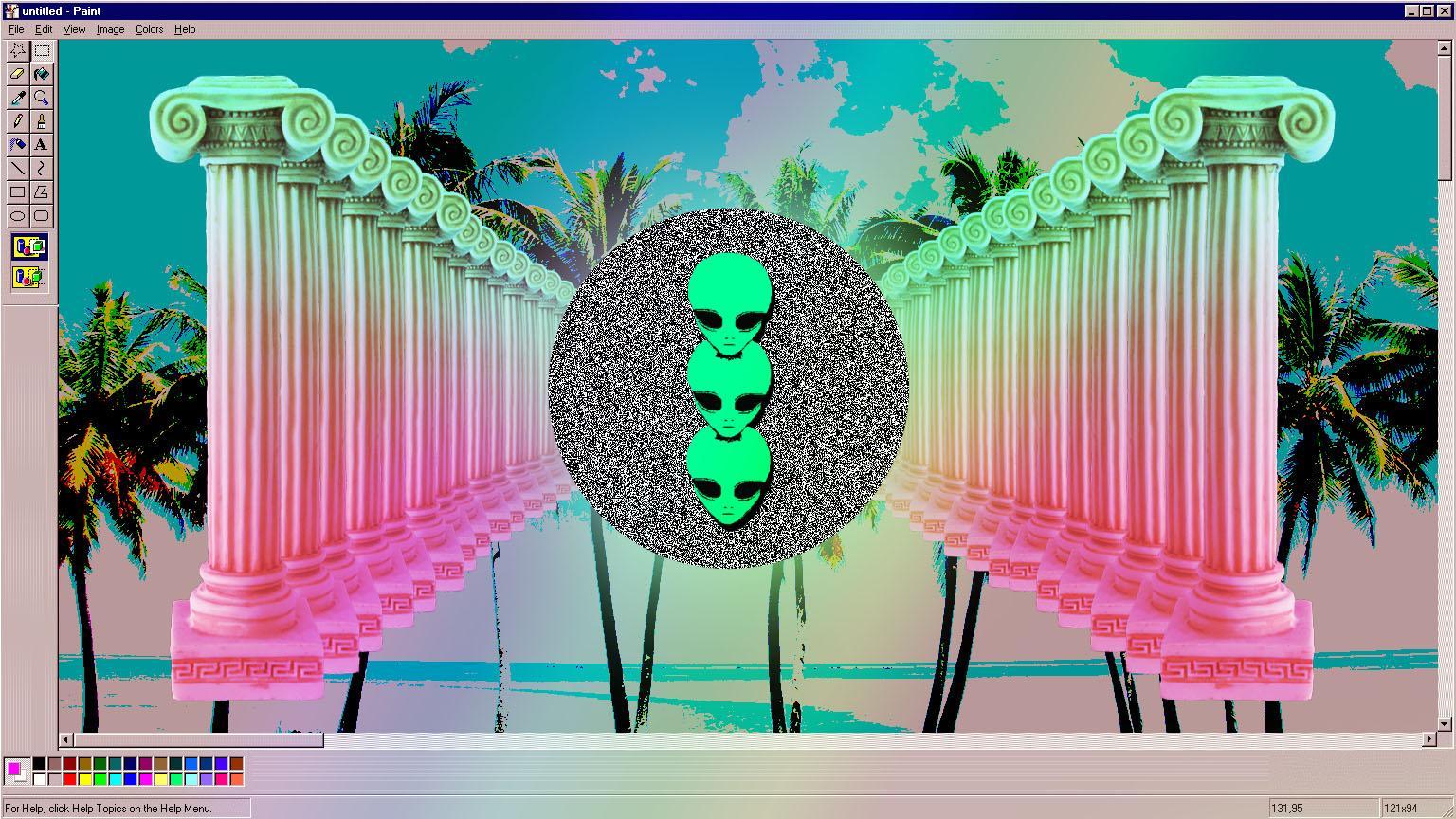 1536x864 Alien Vaporwave Aesthetic Wallpaper