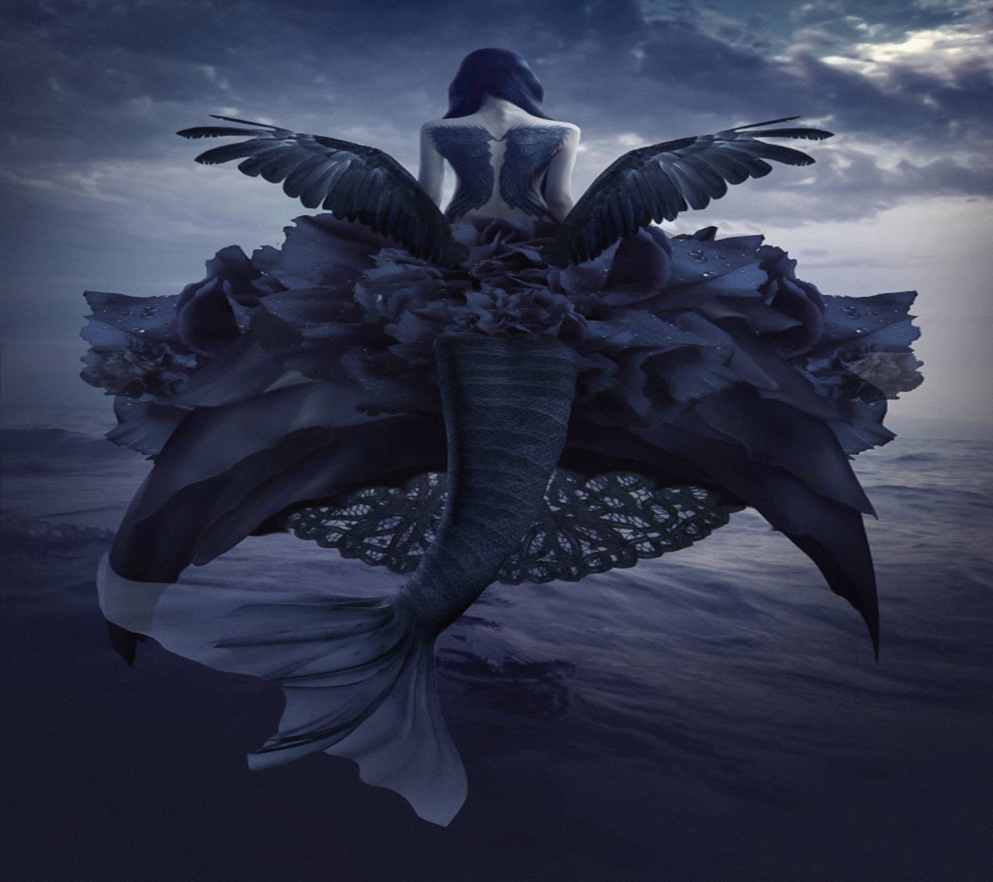1440x1280 Evil Mermaid Wallpaper