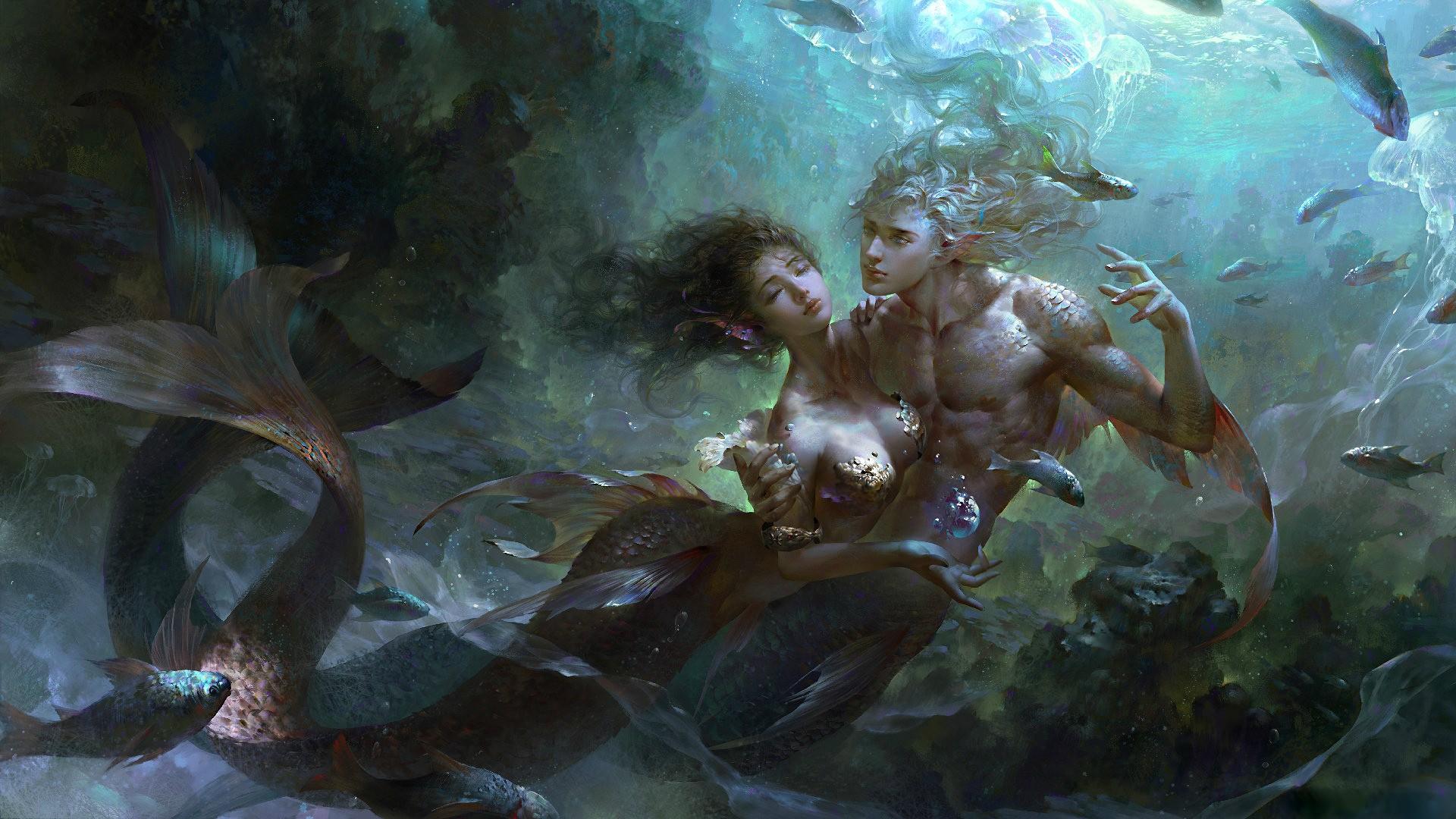 1920x1080 1920x1080 artwork fantasy art mermaids wallpaper JPG 446 kB