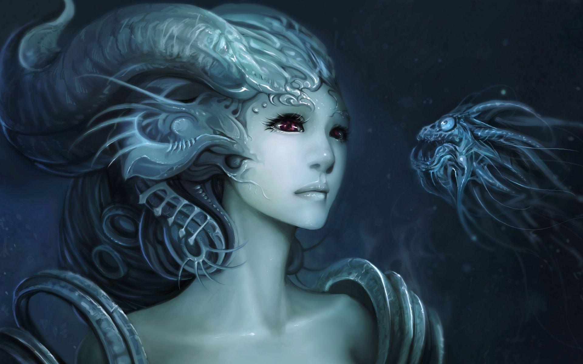 1920x1200 fantasy mermaid art underwater women fishes wallpaper background. Mermaid art, Fantasy mermaid, Eyes artwork