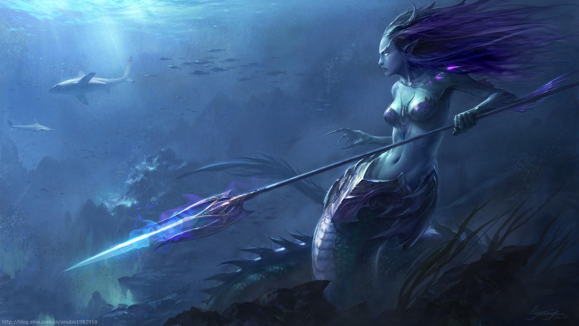 1920x1083 #fantasy girl, #mermaids, #fantasy art, #underwater wallpaper HD Wallpaper