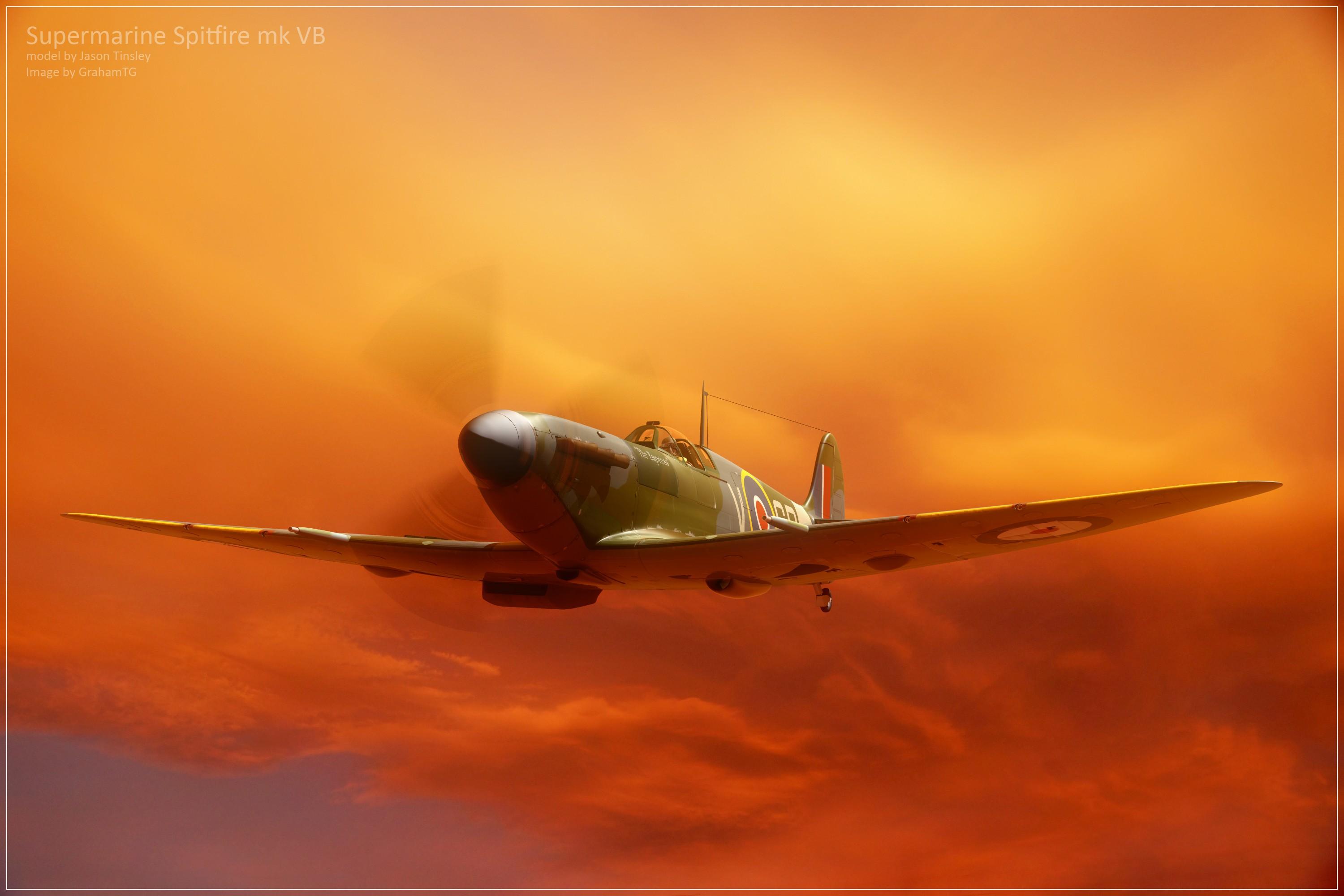 3000x2000 supermarine spitfire airplane artwork wallpaper