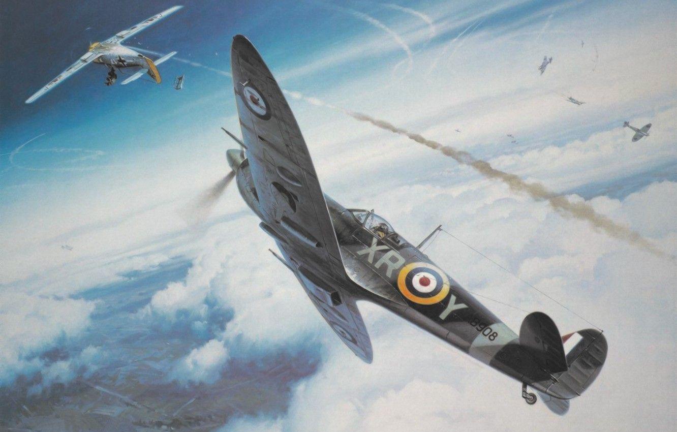 1332x850 Spitfire Art Wallpaper