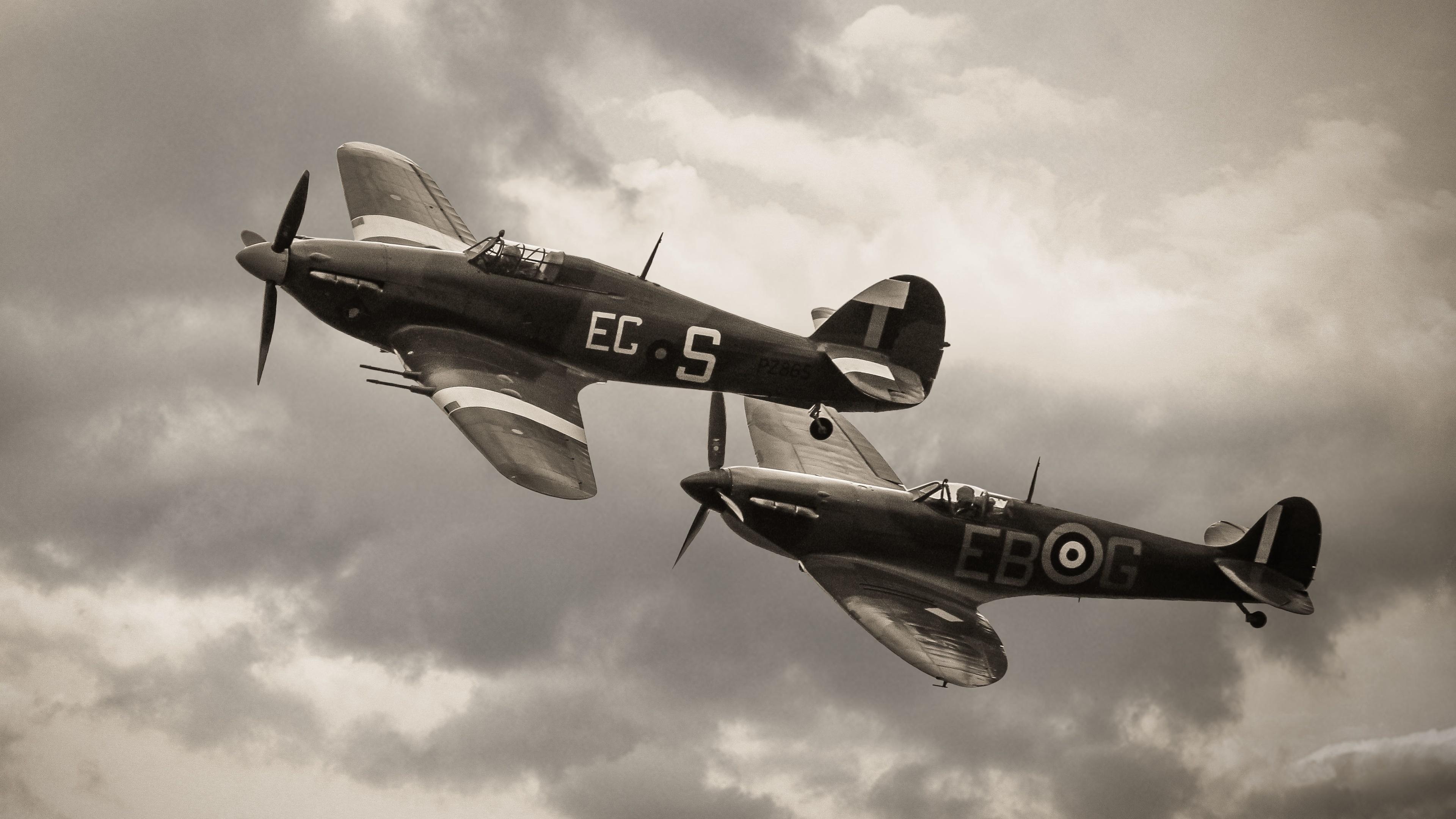 3840x2160 Hawker Hurricane And Supermarine Spitfire Plane