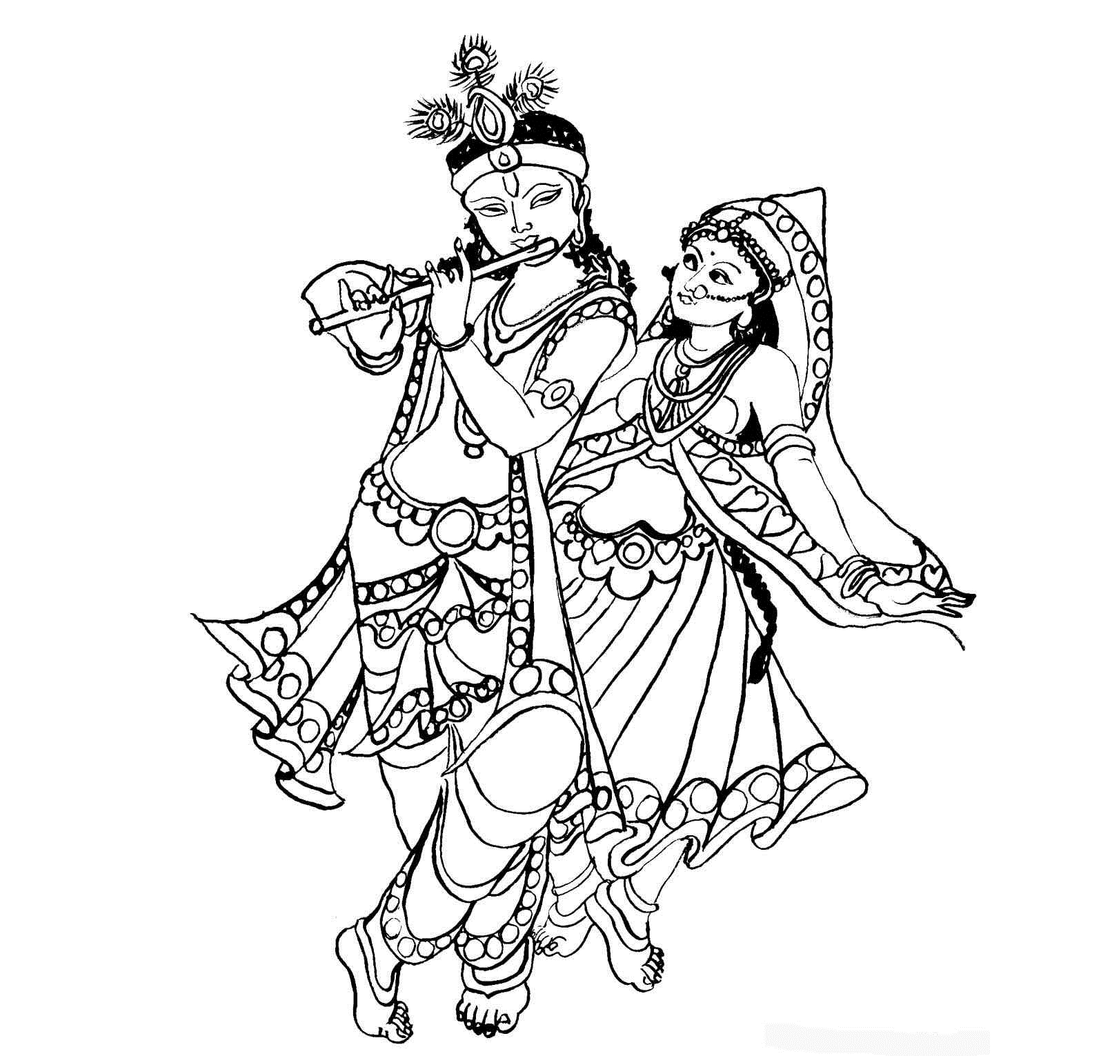 1596x1531 krishna sudama Colouring Pages