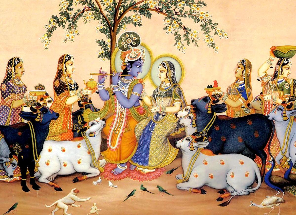 1200x874 Lord Shri Krishna And Gopi Wallpaper