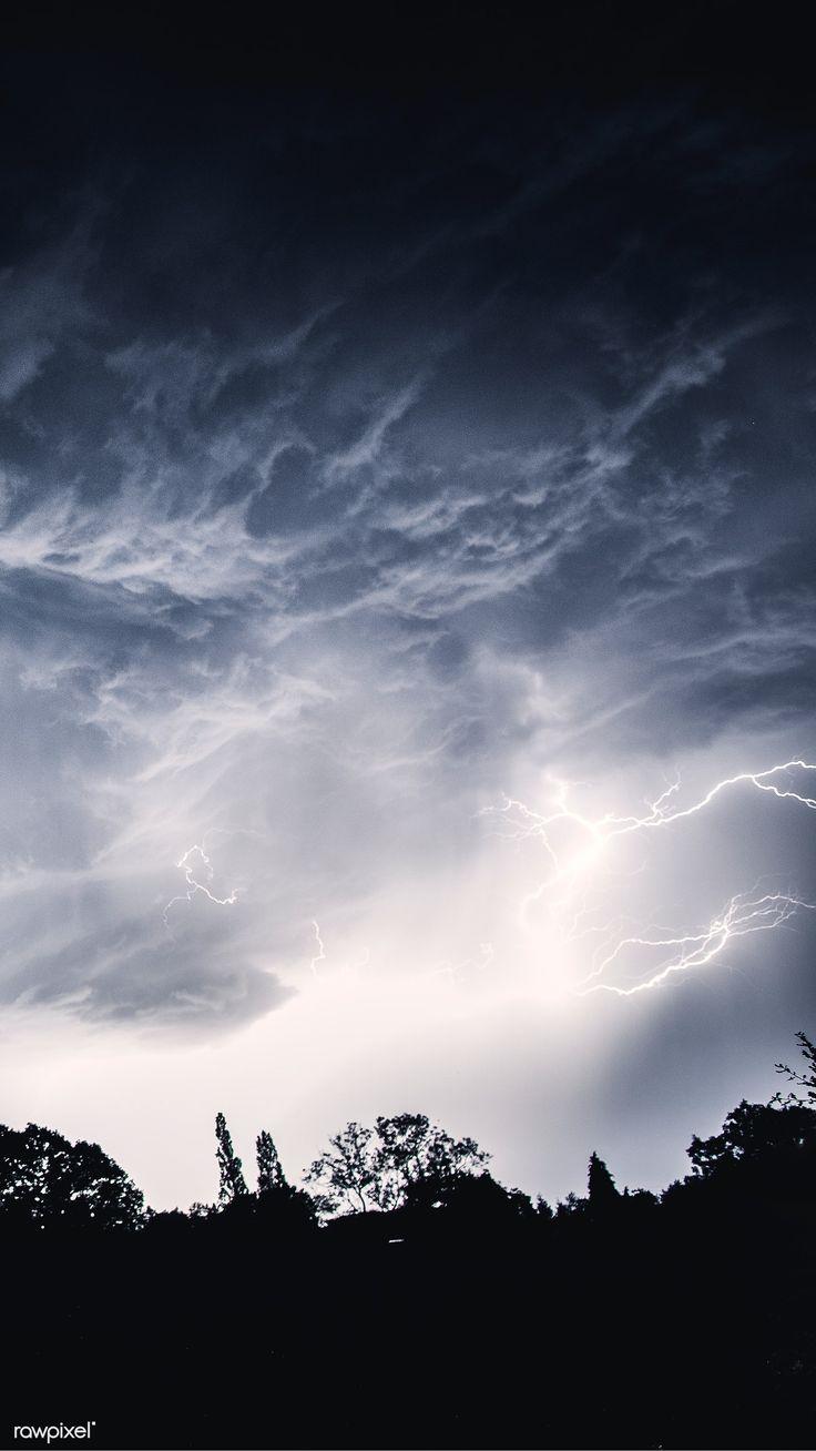 736x1308 Stormy night sky mobile phone wallpaper, 4k iphone and mobile phone wallpaper. premium image / Luke S. Sky picture, Sky aesthetic, Stormy night