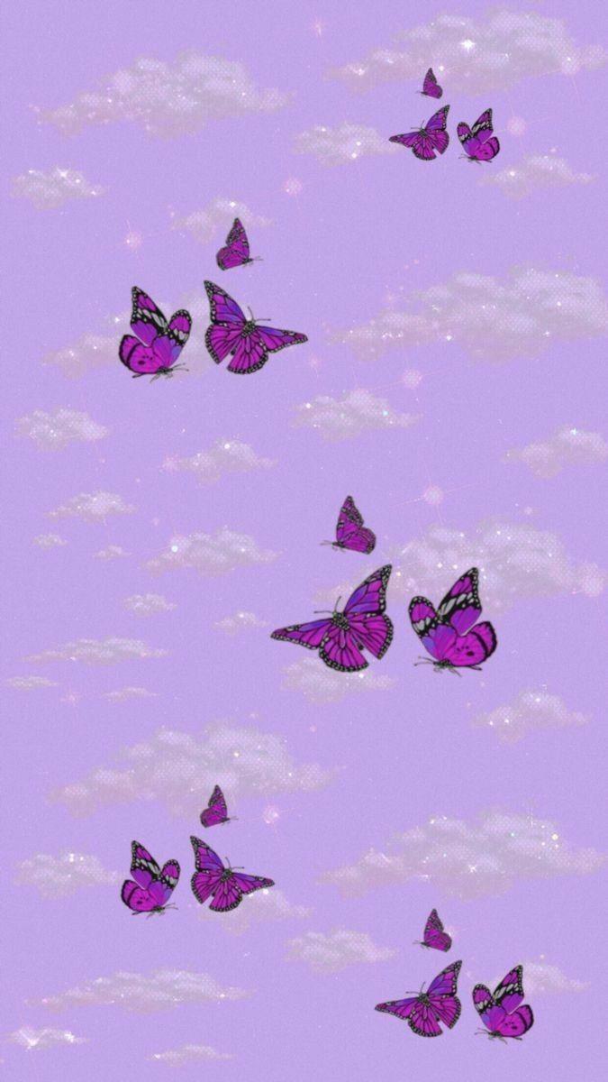 Purple Butterfly iPhone Wallpapers - Top Free Purple Butterfly iPhone ...