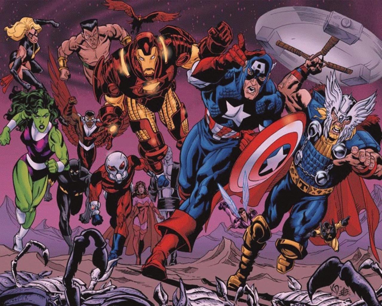 1280x1024 avengers cartoon wallpaper, fictional character, superhero, animated cartoon , fiction, comics