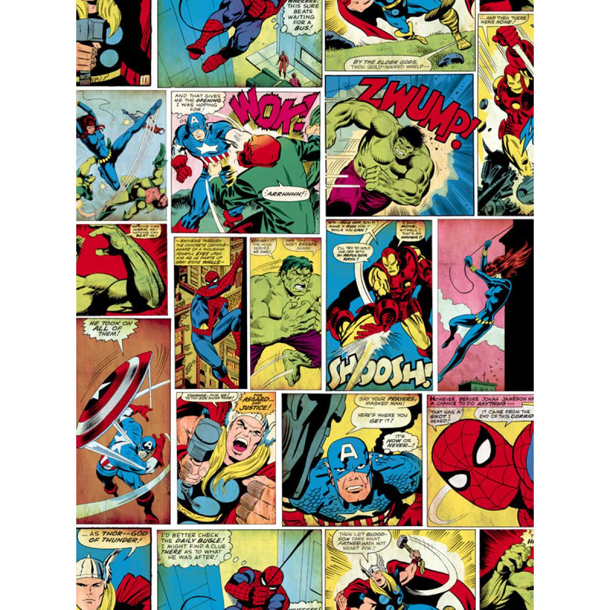 1200x1200 Marvel Comic Strip Wallpaper Multi Muriva 159501