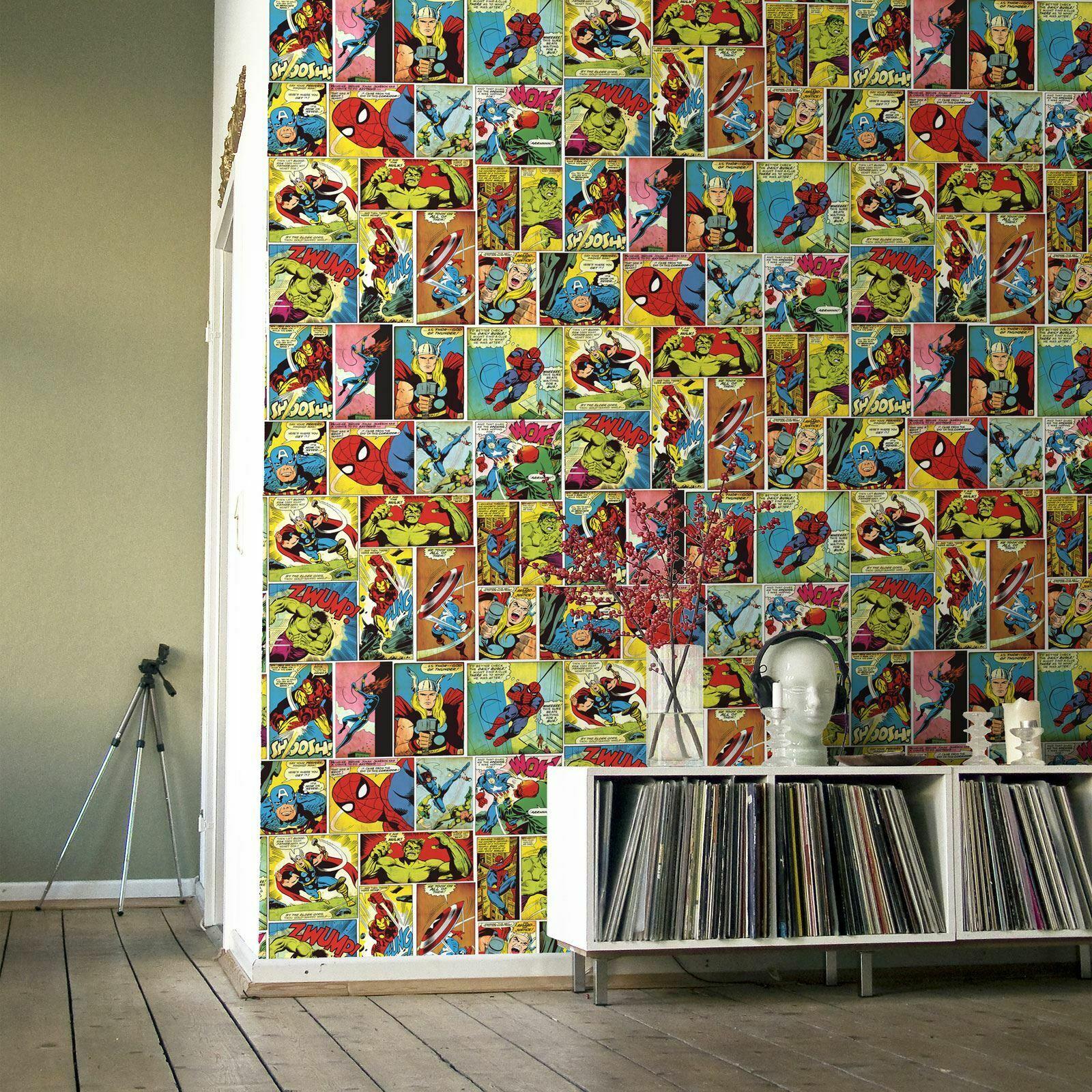 1600x1600 Marvel Comic Strip Wallpaper Multi MURIVA 159501 Bedroom Children's online