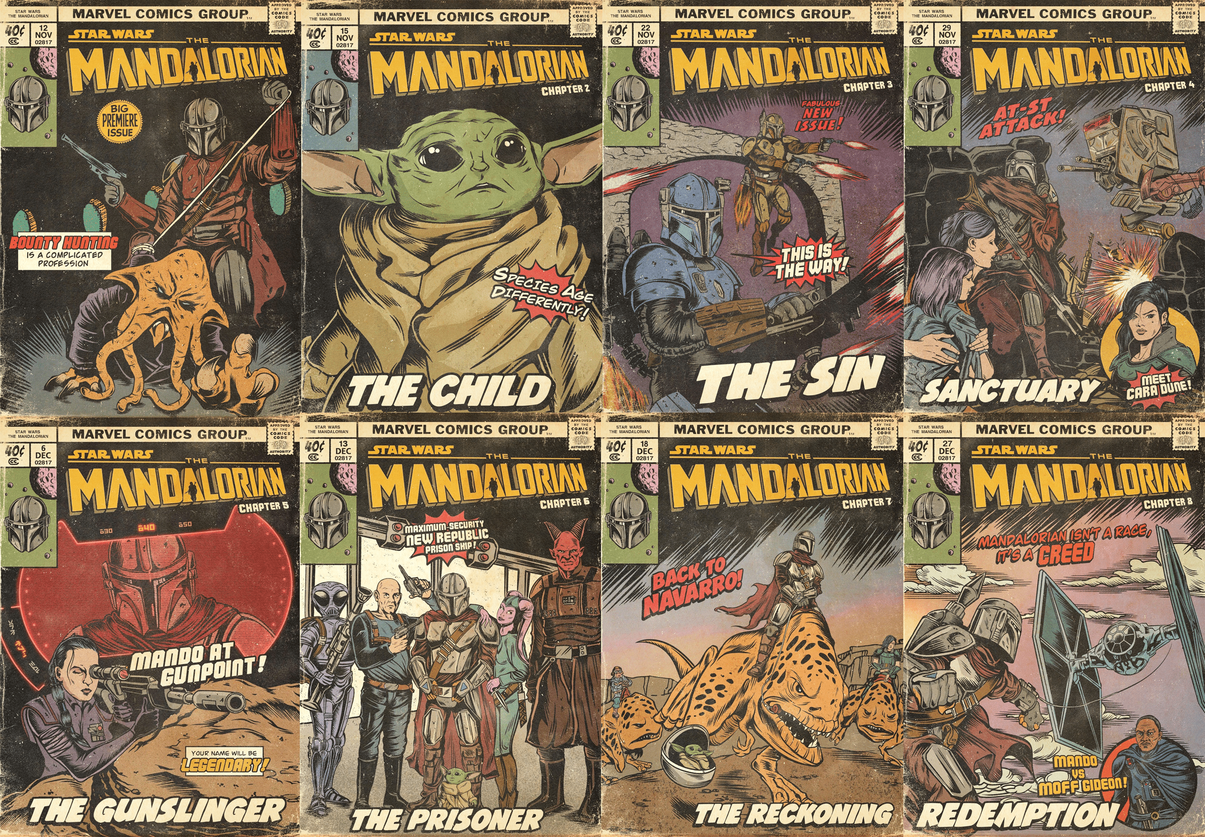 2448x1700 The Mandalorian 1st season comicbook covers