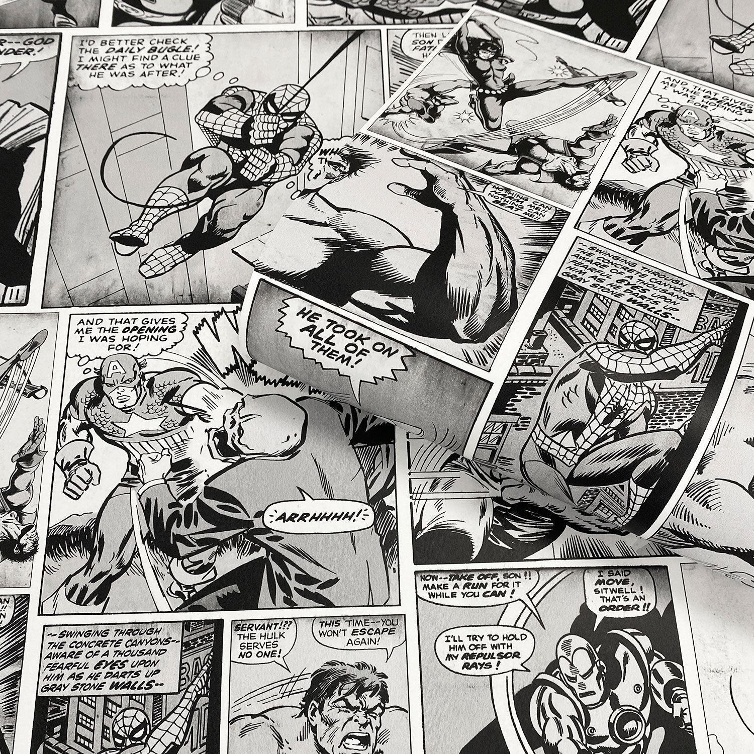 1500x1500 Muriva Marvel Comic Strip Wallpaper Store + More