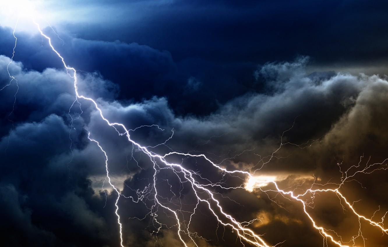 1332x850 Wallpaper storm, lightning, thunder image for desktop, section природа