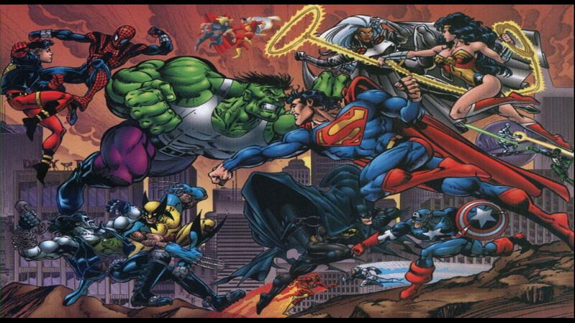 1920x1080 Crossover Comic Wallpaper. Marvel vs dc, Fun comics, Marvel vs