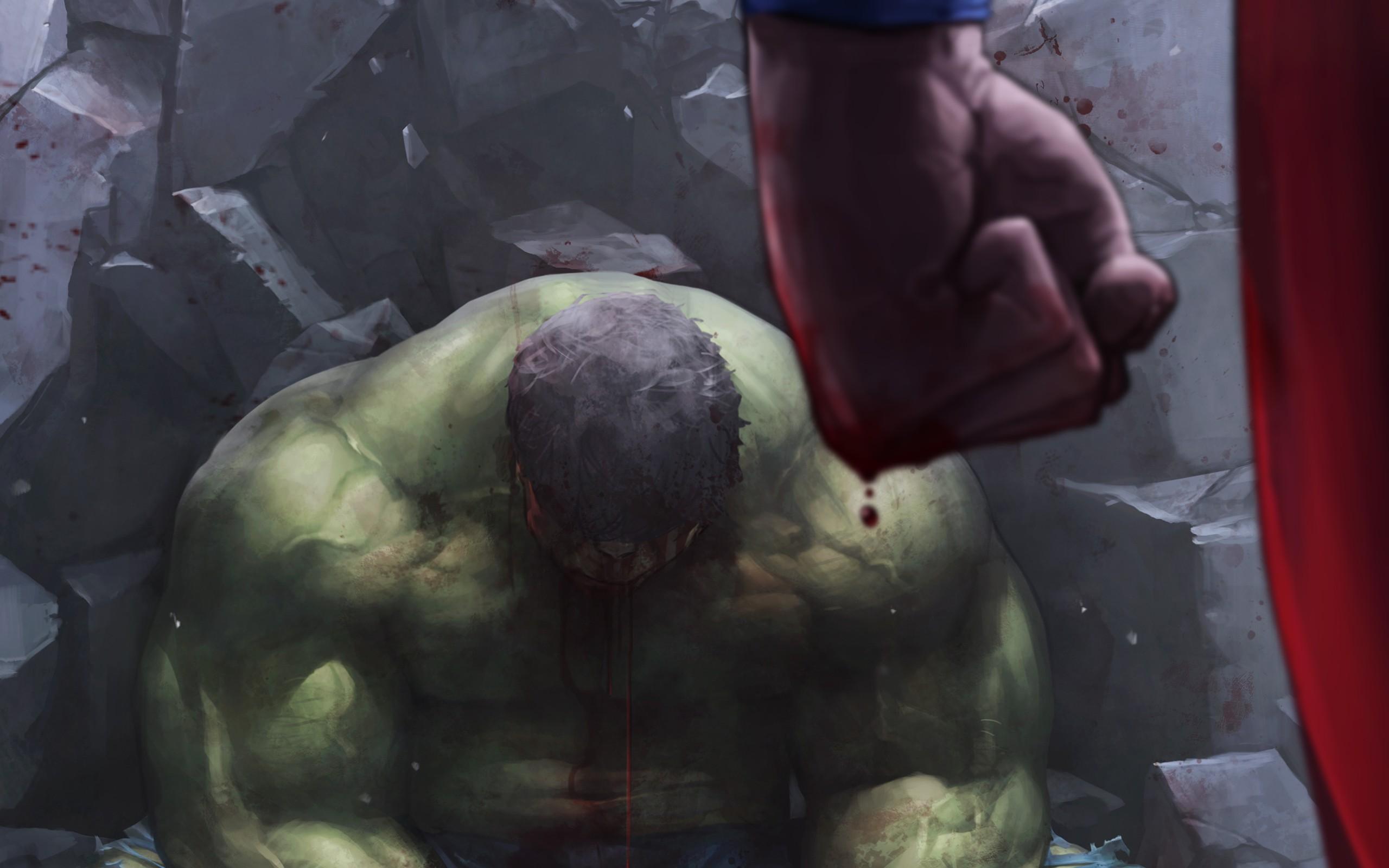 2560x1600 superman the incredible hulk marvel vs dc comic wallpaper