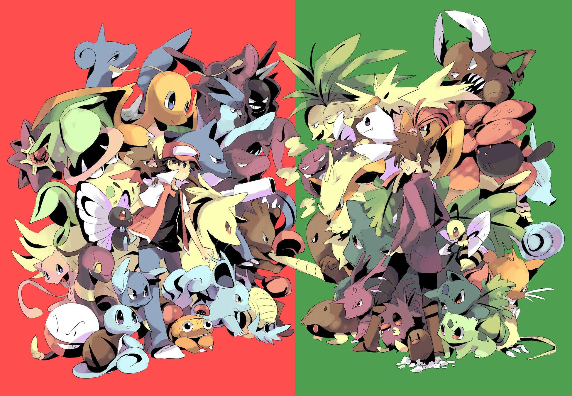 1950x1350 Pokemon Trainer Red Wallpaper