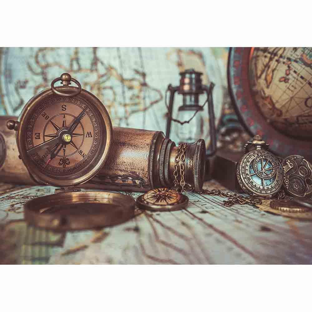 1000x1000 Photography Backdrop Treasure Map Nautical Compass