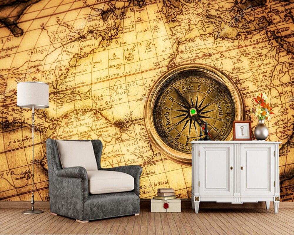 1000x800 Papel de parede vintage compass ancient world map 3D wallpaper, living room tv sofa wall bedroom wall papers home decor bar mural. Wallpaper