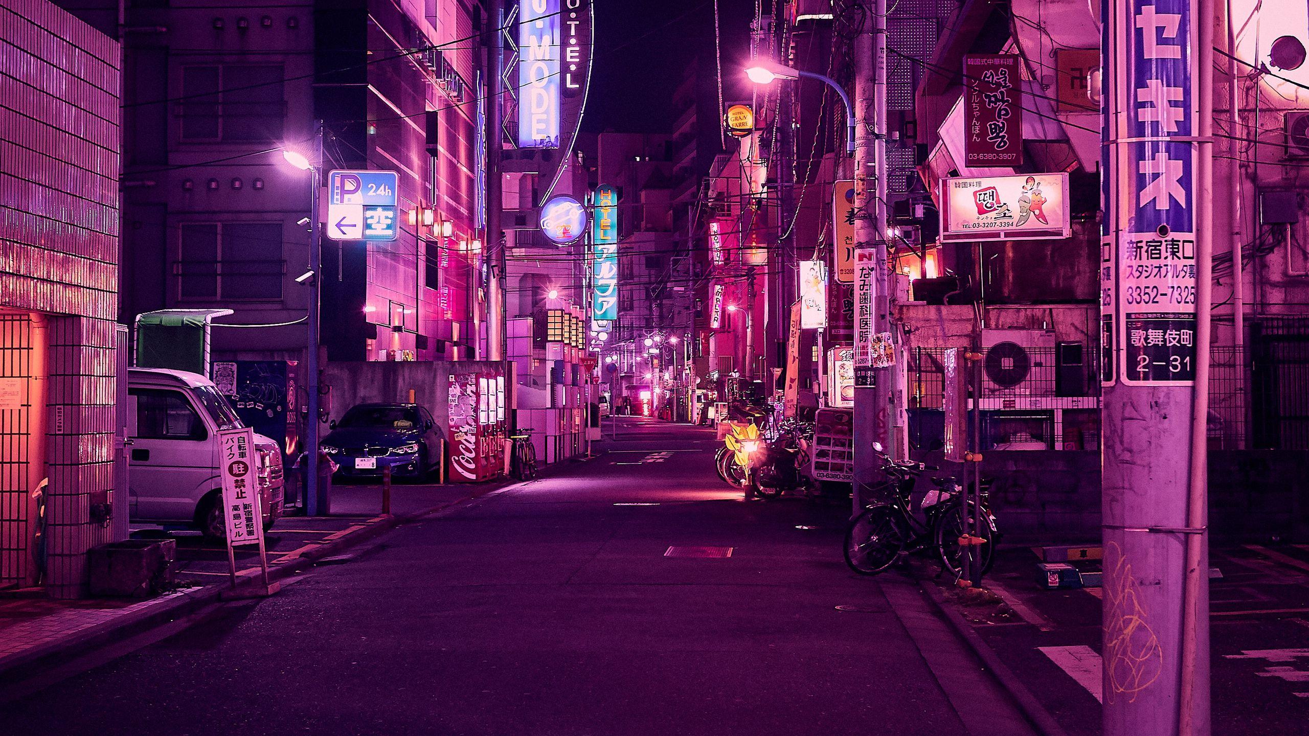 2560x1440 wallpaper 2560x1440 street, neon, night