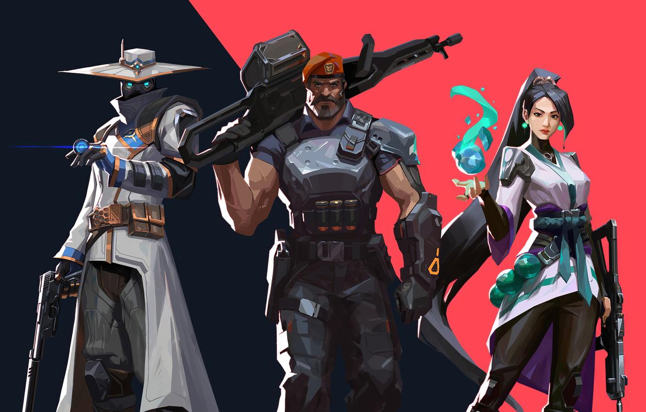 1332x850 Wallpaper fantasy, trio, characters, Valorant image for desktop, section игры