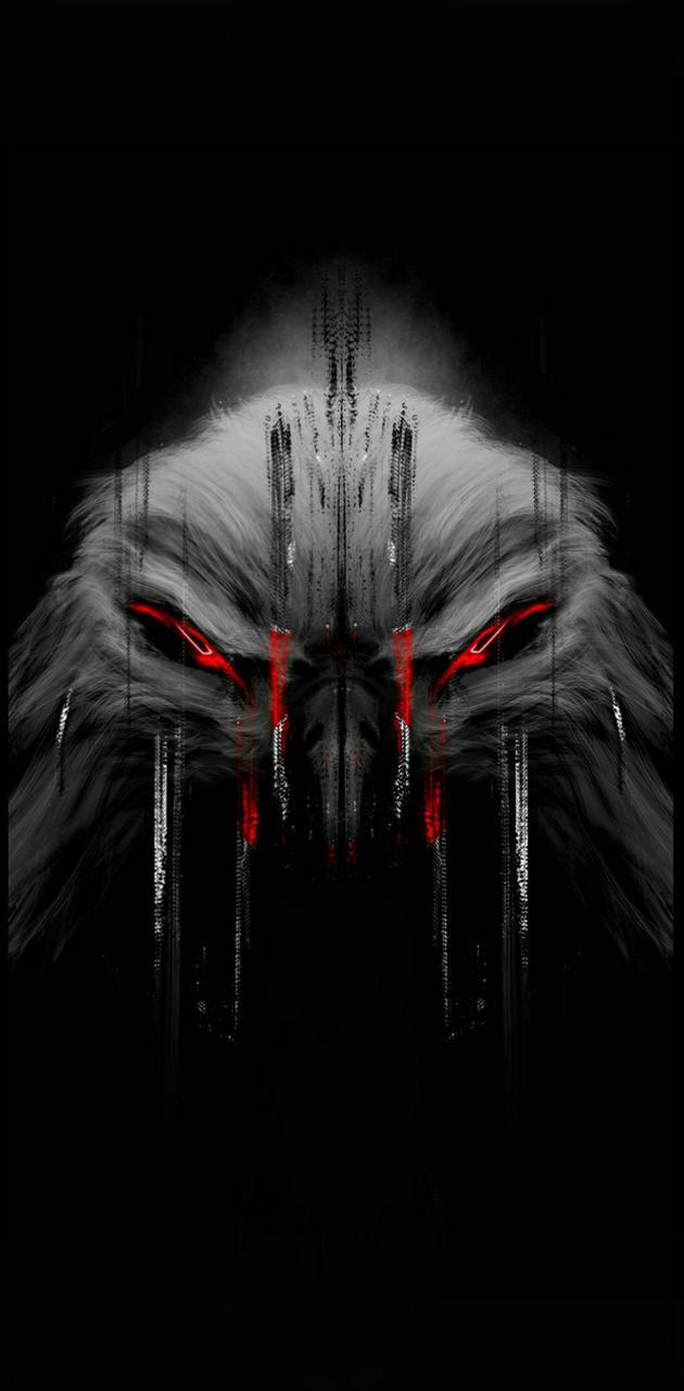 630x1280 Red Black Eagle Wallpaper