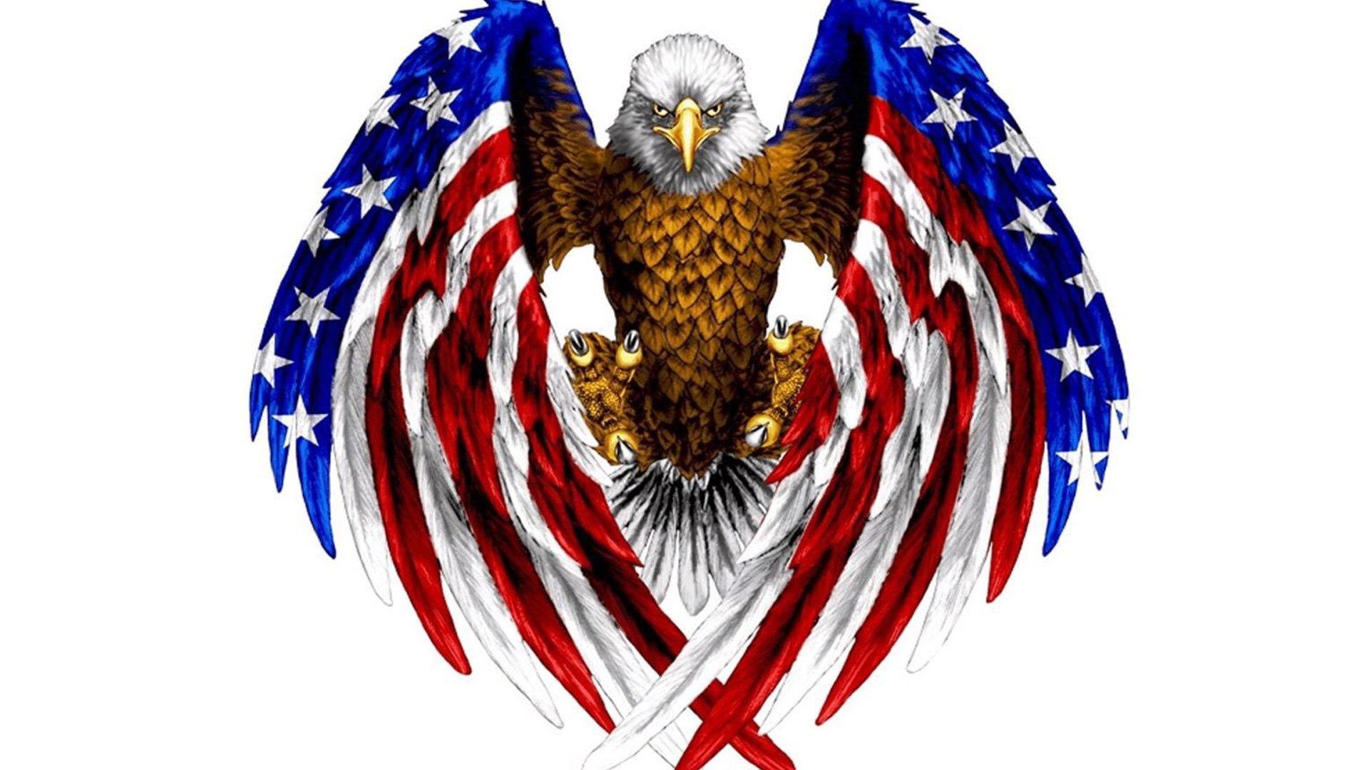 1920x1080 Bald Eagle In Color Of American Flag Red Blue And White Color Desktop HD Wallpaper For Pc Tablet And Mobile Download 1920x1200 :