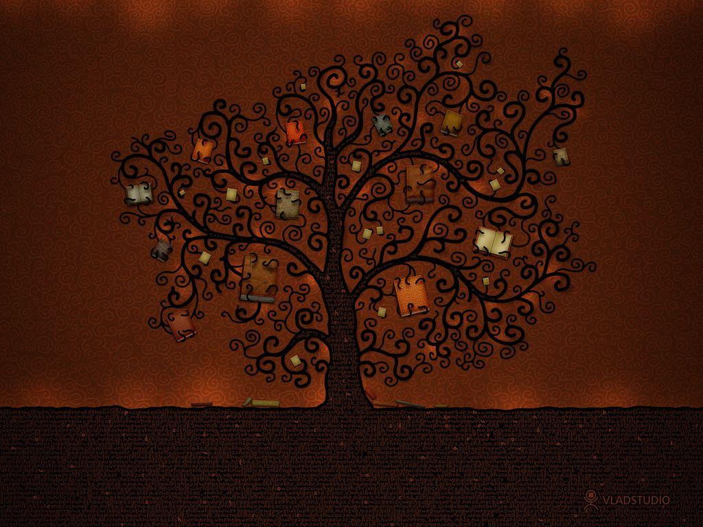 1024x768 My Free Wallpaper Wallpaper : The Tree of Books