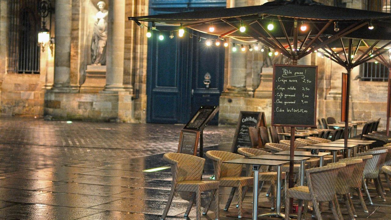 1280x720 Street cafe in Bordeaux, France Desktop wallpaper 1280x720