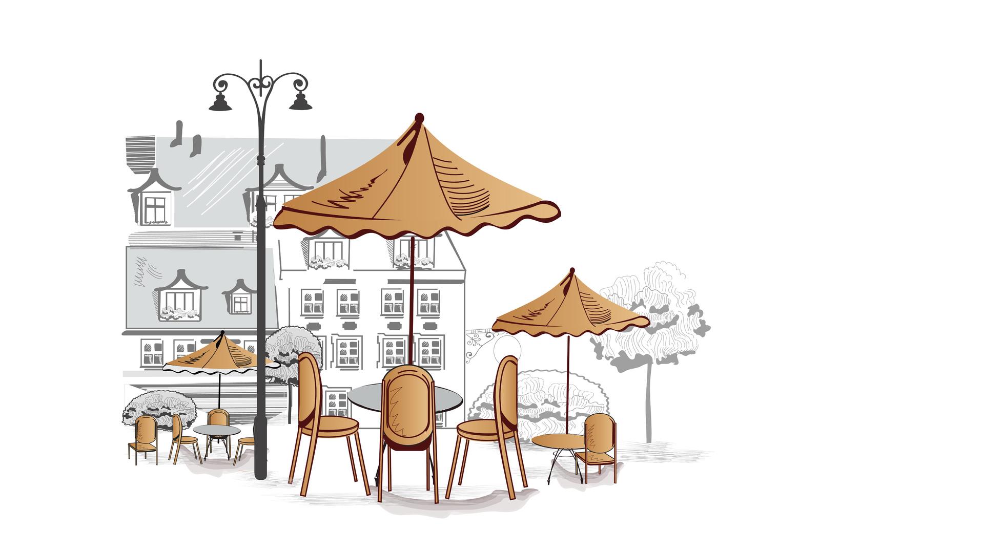 1920x1080 street cafe HD wallpaper, background