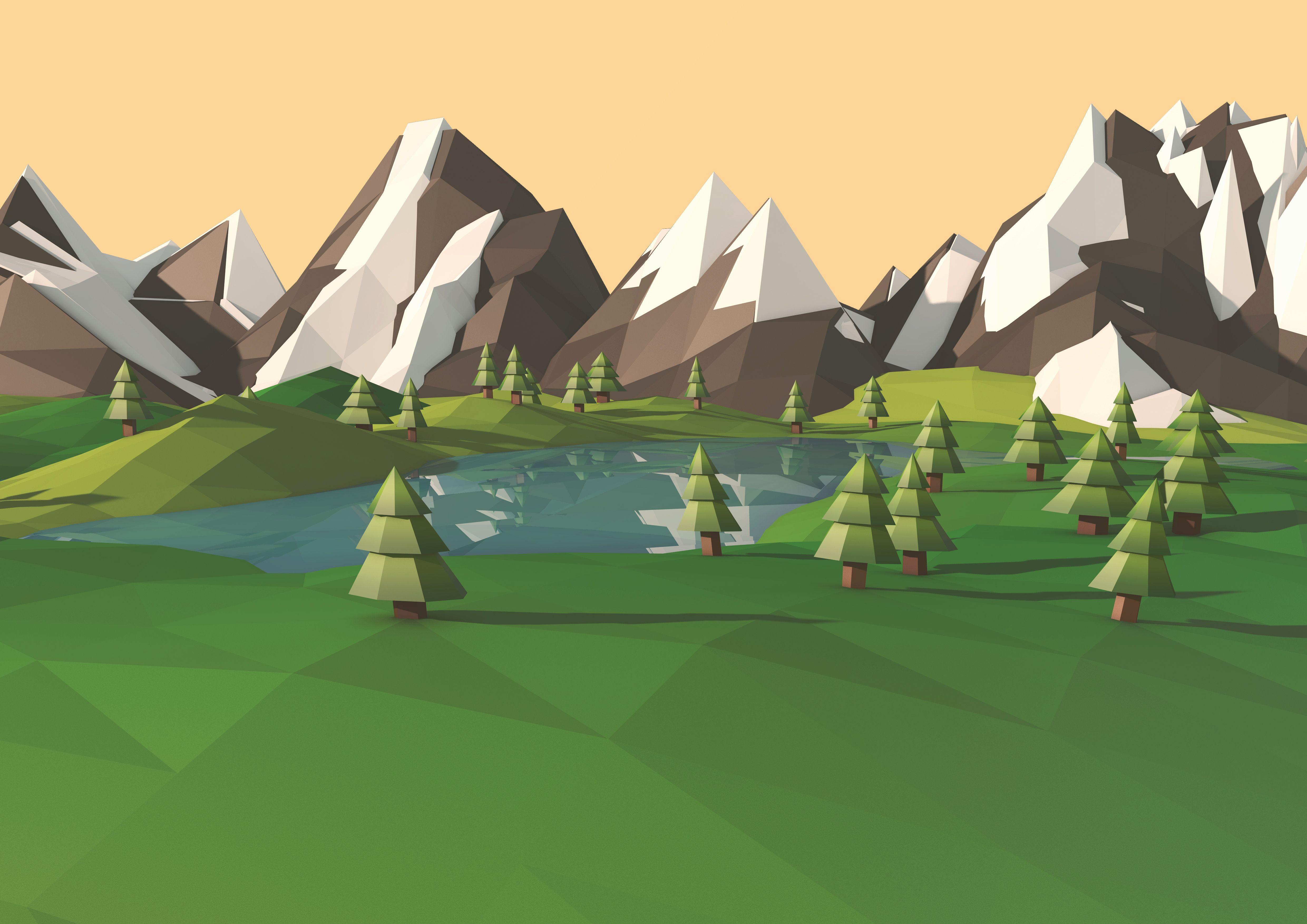 Polygon Landscape Wallpapers - Top Free Polygon Landscape Backgrounds