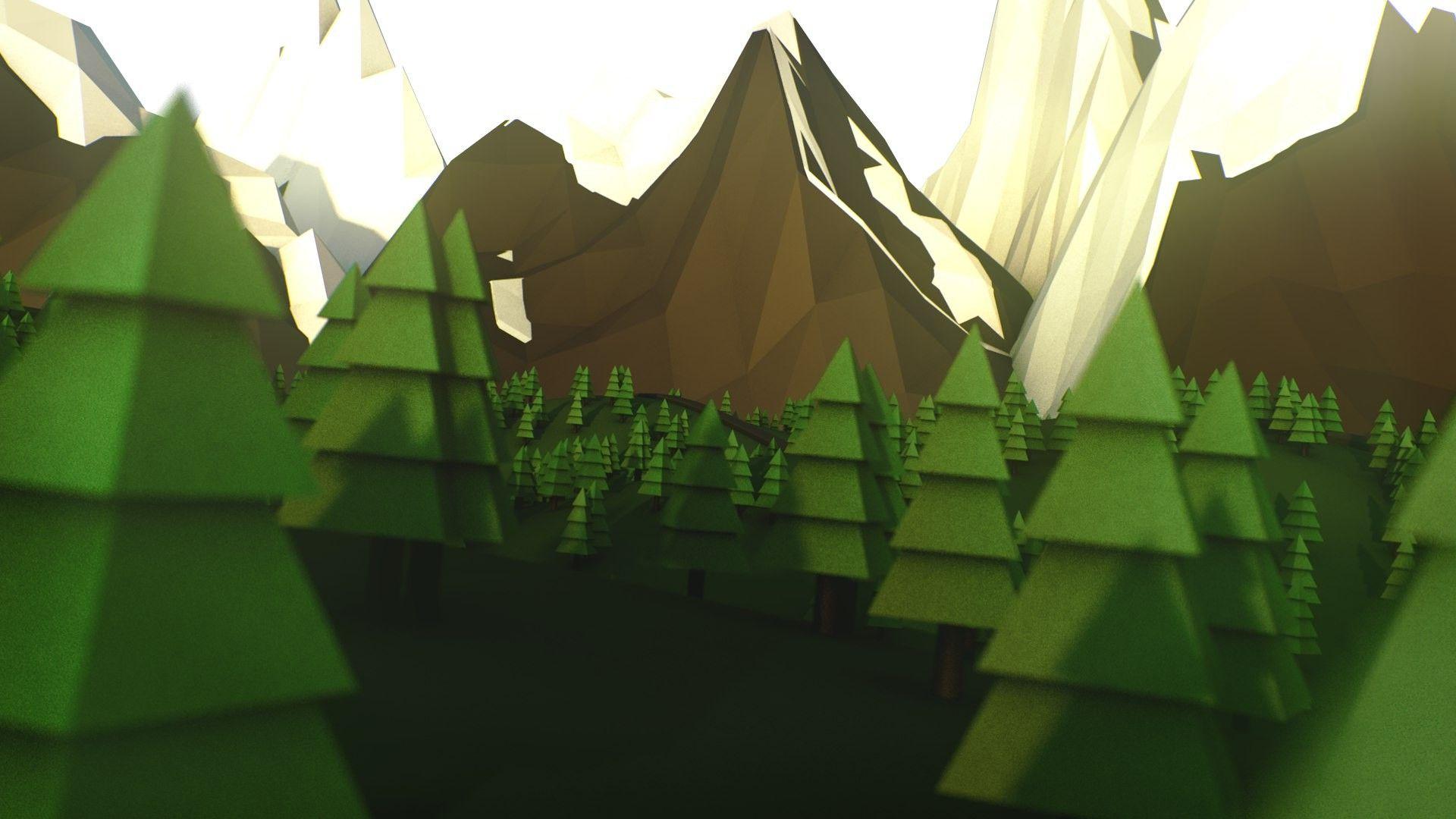 1920x1080 landscape low poly wallpaper and background