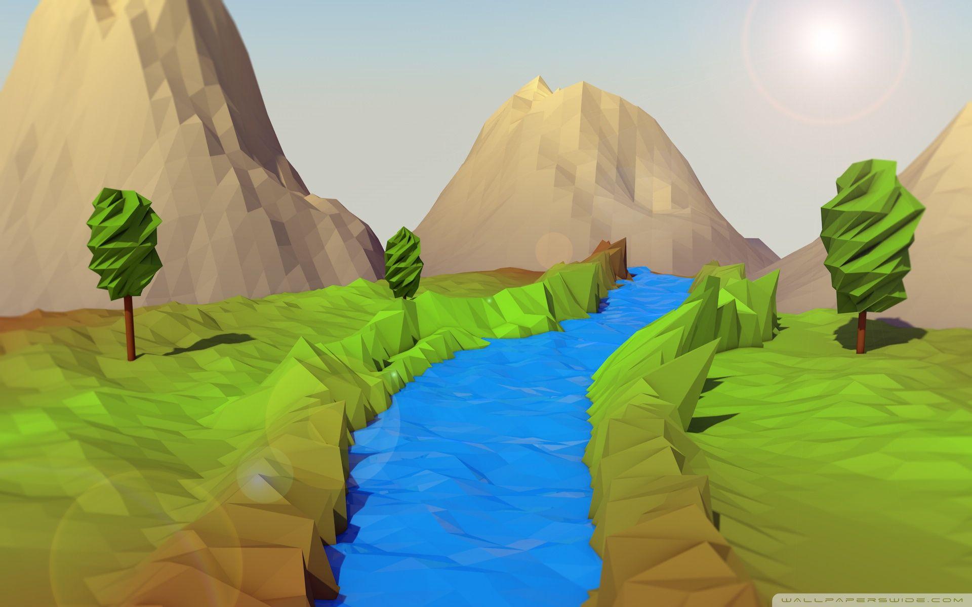 1920x1200 Low Poly Landscape ❤ 4K HD Desktop Wallpaper for 4K Ultra HD TV