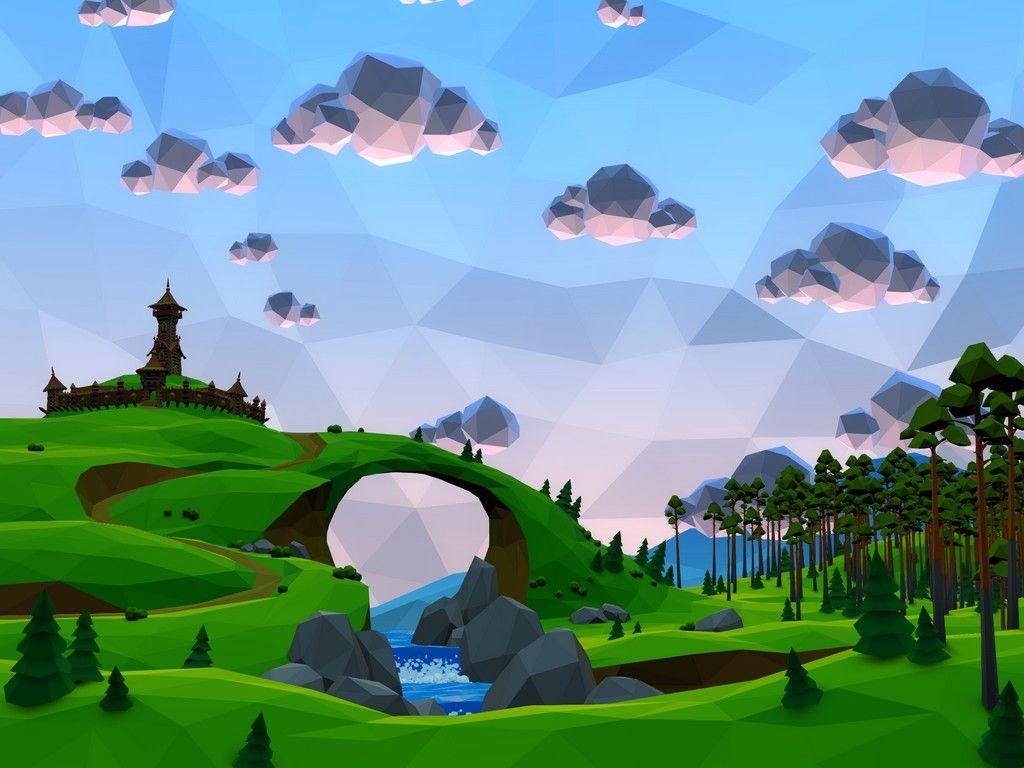 1024x768 Low Poly Landscape Wallpaper Awesome Low Poly Landscape Night