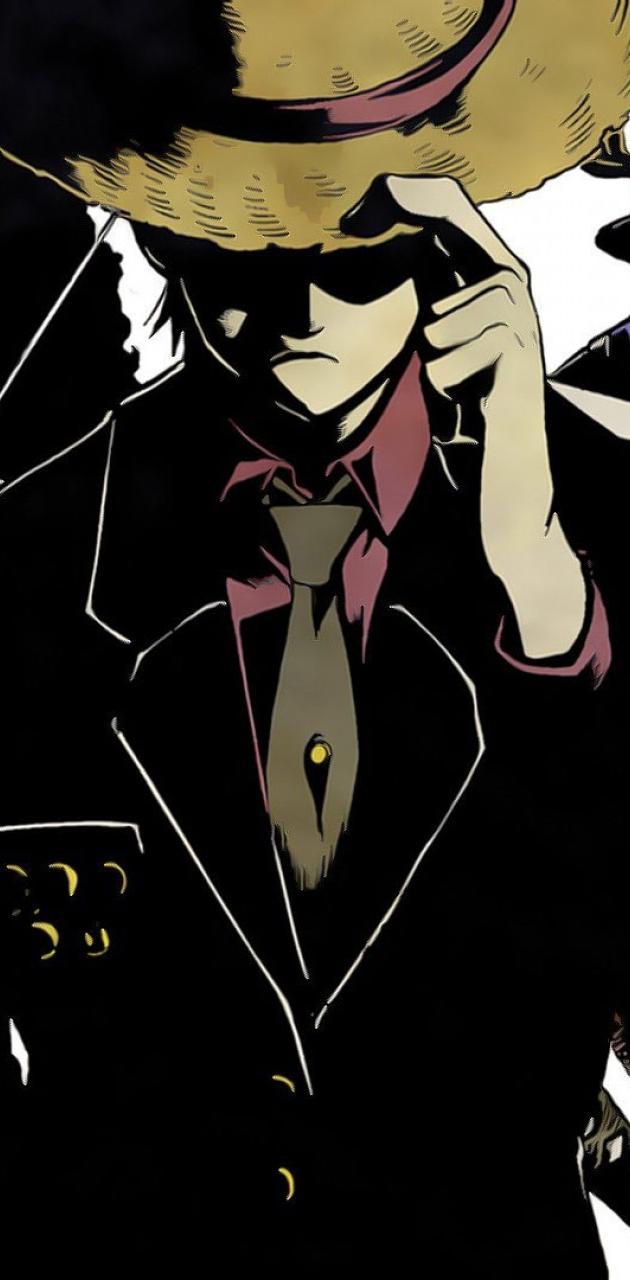 630x1280 Luffy in Black suit wallpaper