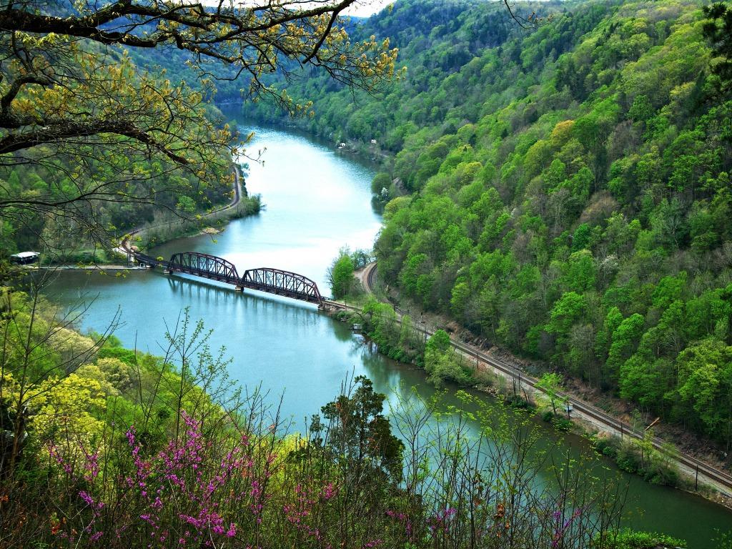 1024x768 Beautiful Nature River Desktop Background Scenery Of River Bridge HD Wallpaper