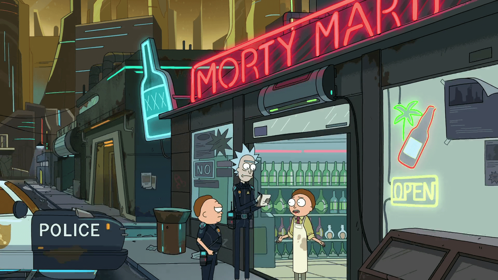 1920x1080 Morty Mart. Rick and Morty