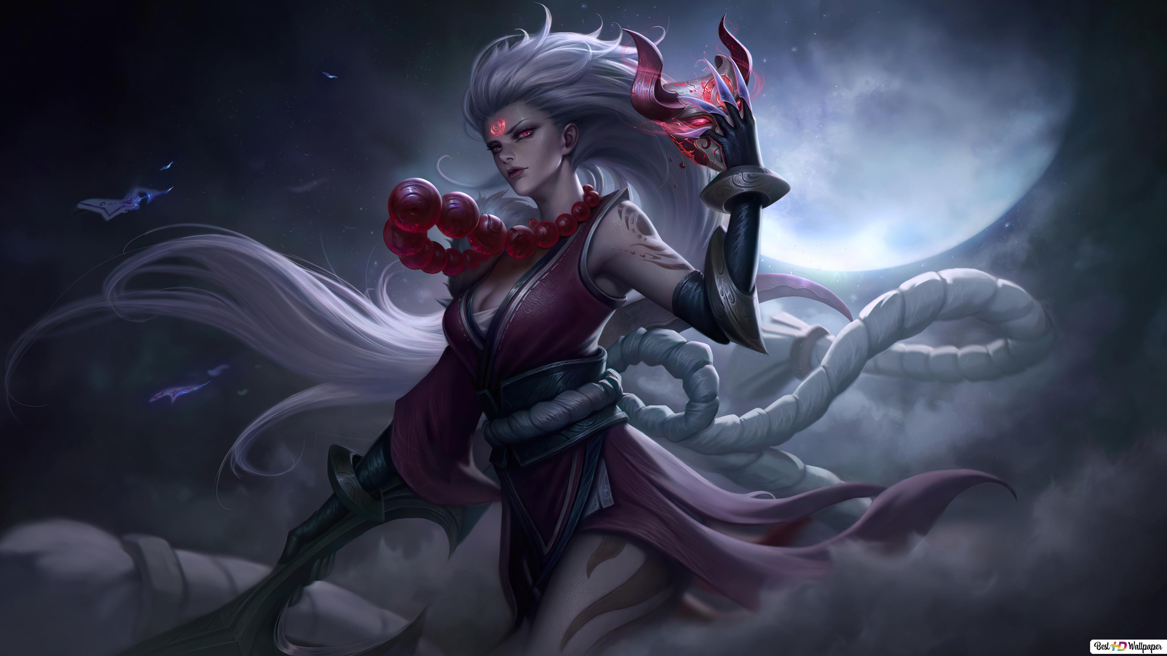 3840x2160 Blood Moon 'Diana' (Fantasy Art) of Legends [LOL] HD wallpaper download